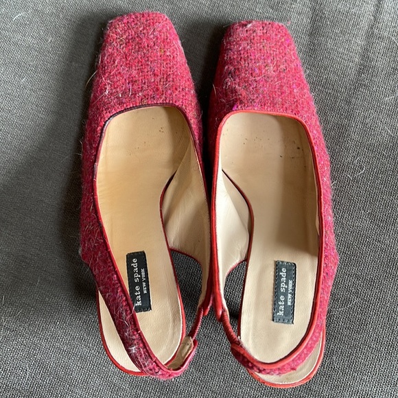 Kate Spade Tweed Slingback Shoes sz 7B - Picture 4 of 7